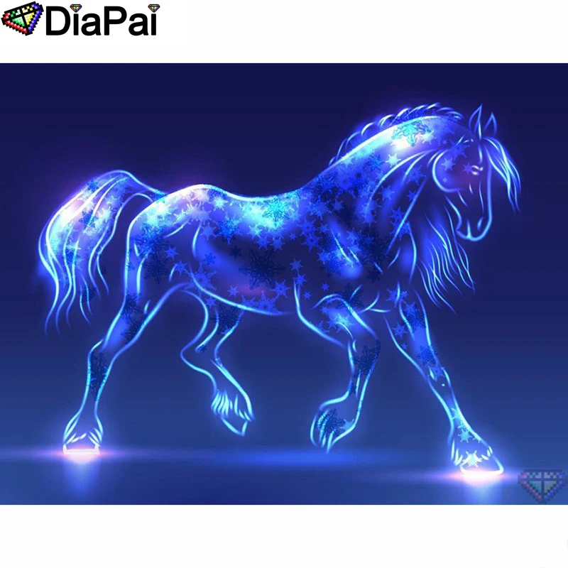 

DIAPAI Diamond Painting 5D DIY 100% Full Square/Round Drill "Animal horse" Diamond Embroidery Cross Stitch 3D Decor A24555