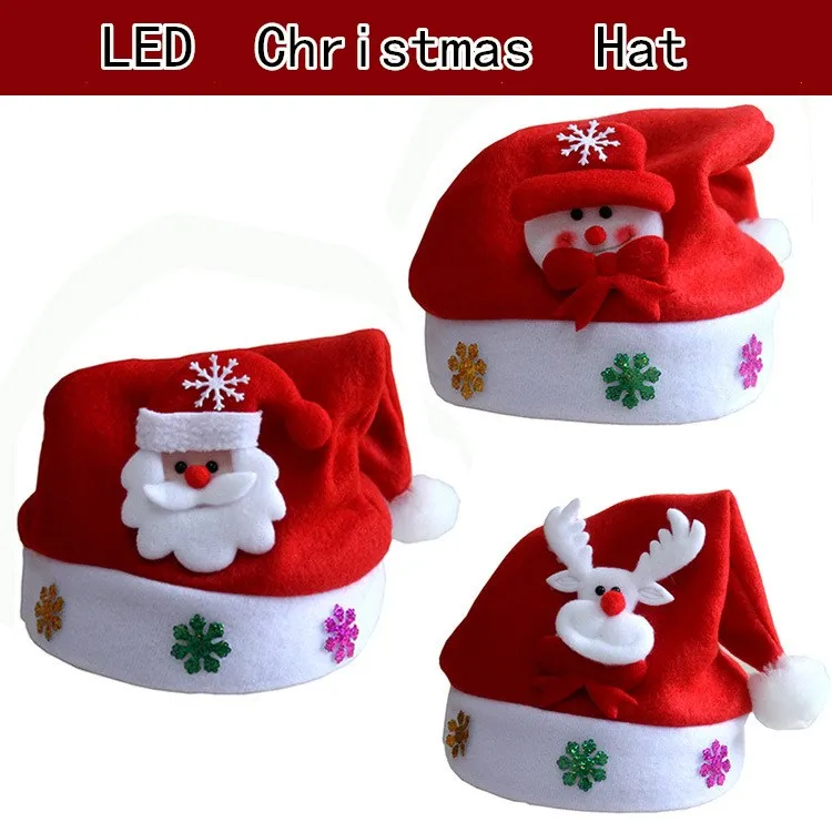 1 шт. светодиодный Рождественский головной убор Санта Клауса оленя снеговика