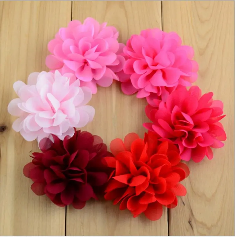 7 см 30 шт./лот Бесплатная доставка шифоновые цветы ткань Обрезка Аксессуары для