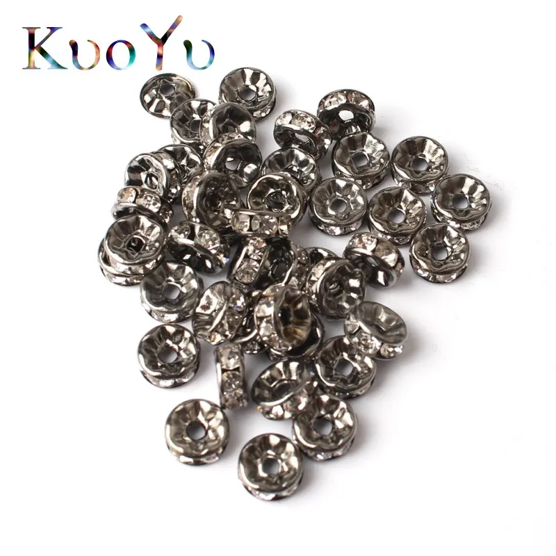 Бусины-разделители круглые из розового золота и серебра 8 мм 100 шт. | Украшения