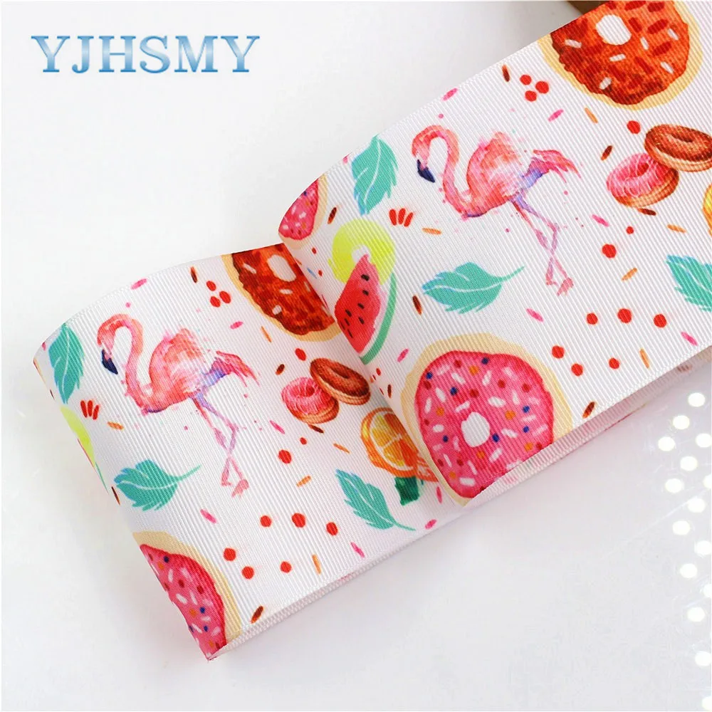 YJHSMY I-18428-58 75 мм 5 ярдов мультфильм ленты Термальность с печатным рисунком grosgrain