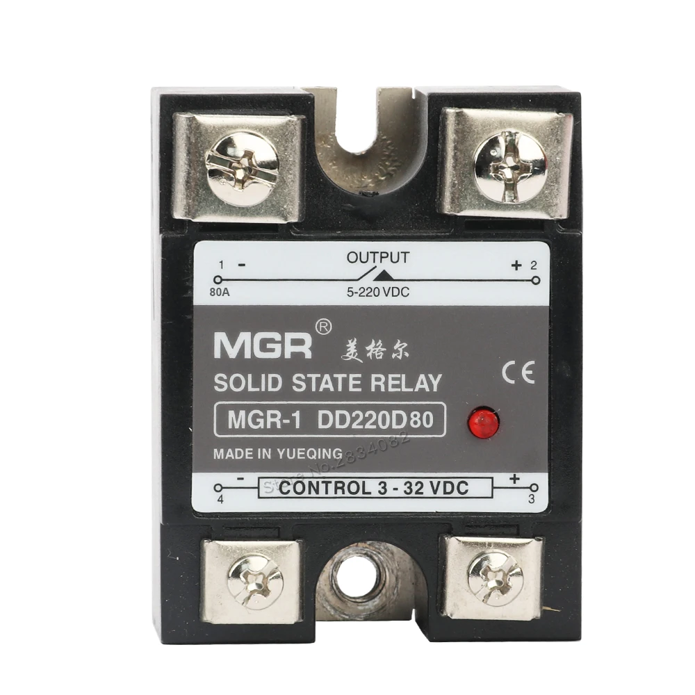 80A 100A твердотельные реле 24V DC выход 3-32V в 5-220V модуль переключатель SSR MGR-1 DD220D80 |
