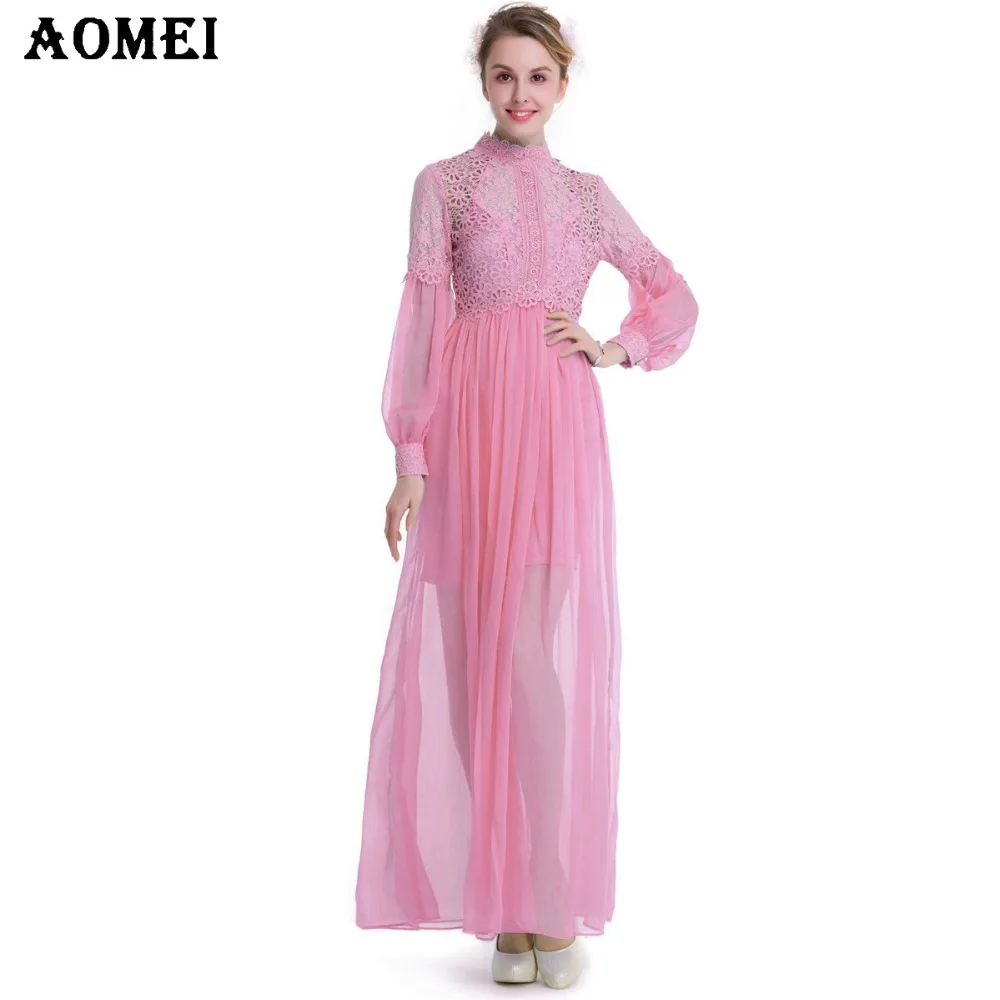 Весна 2020 Новое поступление длинное шифоновое платье для девочек с кружевами в