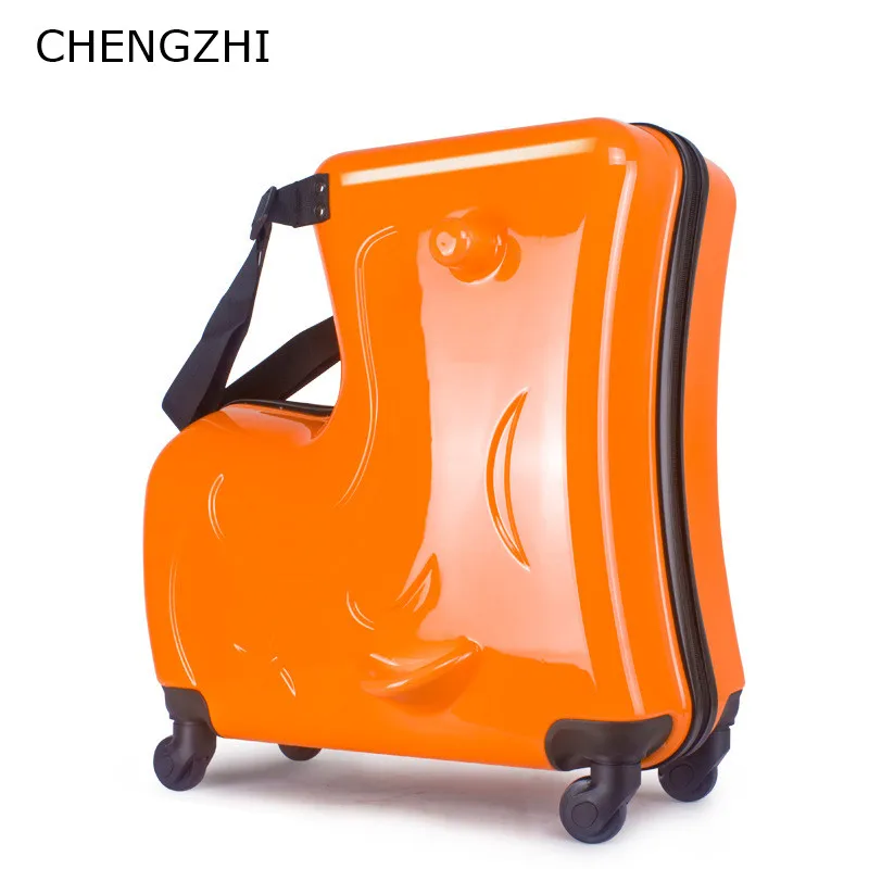 CHENGZHI 20&quot24&quotInch Slide Suitcase Wheels High Quality Children Rolling Luggage Spinner kids travel Bags Can sit | Багаж и сумки
