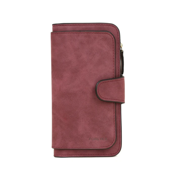 wine red-PU Бумажник бренд Портмоне из искусственной кожи Для женщин бумажник кошелек женский держатель для карт длинные леди сцепления кошелек carteira feminina - Цвет: wine red-PU