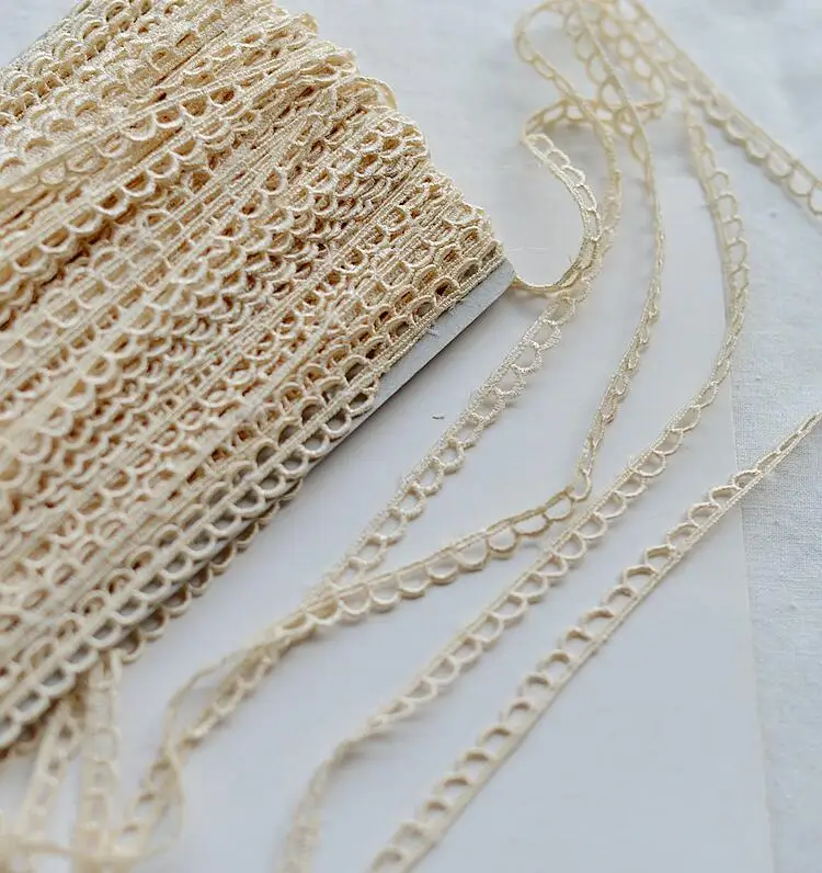 10 метров бежевая вышитая Водорастворимая кружевная лента для одежды домашний