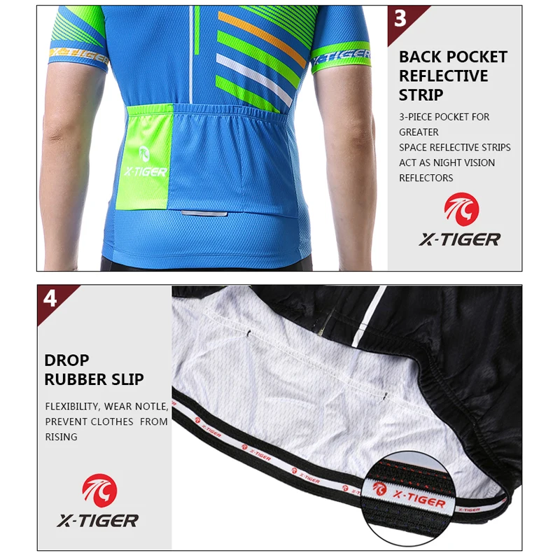 

X-TIGER Pro Cycling Jersey Men Summer Cycling Clothing Mountain Bicycle Jersey Ropa Ciclismo Maillot Bike Clothes