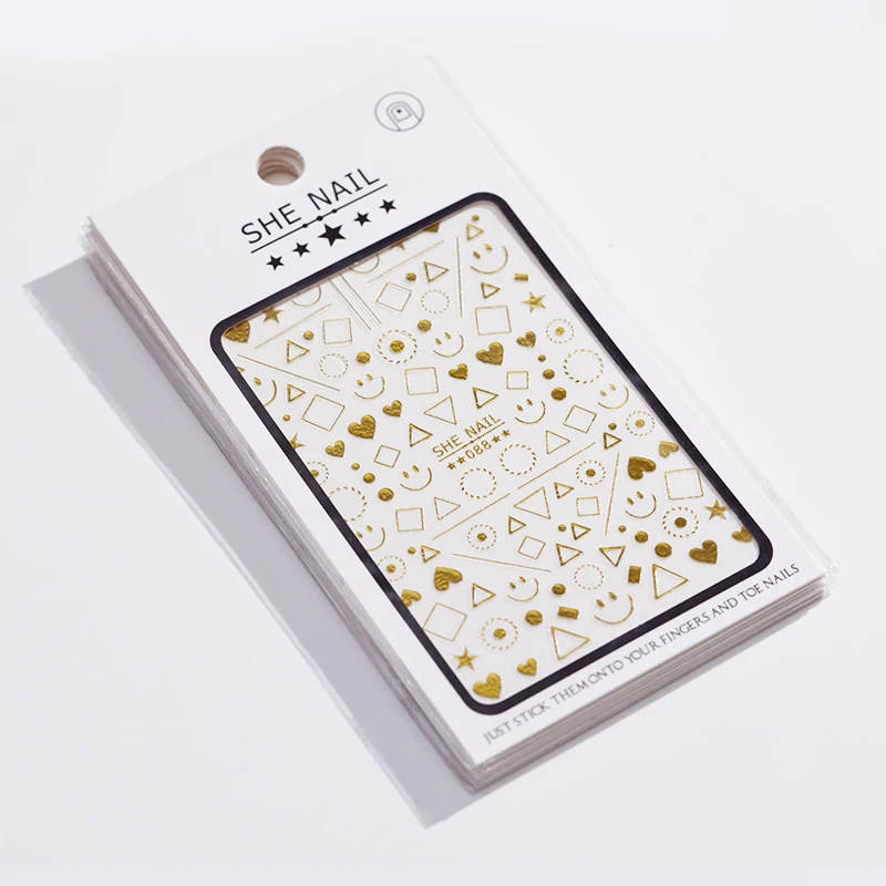 3D наклейки для дизайна ногтей клейкие квадратные золотые накладки на Гель лак