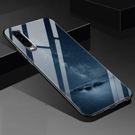 Meng Huan xing chen Huawei p30 чехол твёрдый глянцевый P30 pro закаленное стекло задней крышки обернутый с уровнем твердости 9 h анти-взорваться противоударное для p30 pro Чехол - Цвет: Meng Huan xing chen