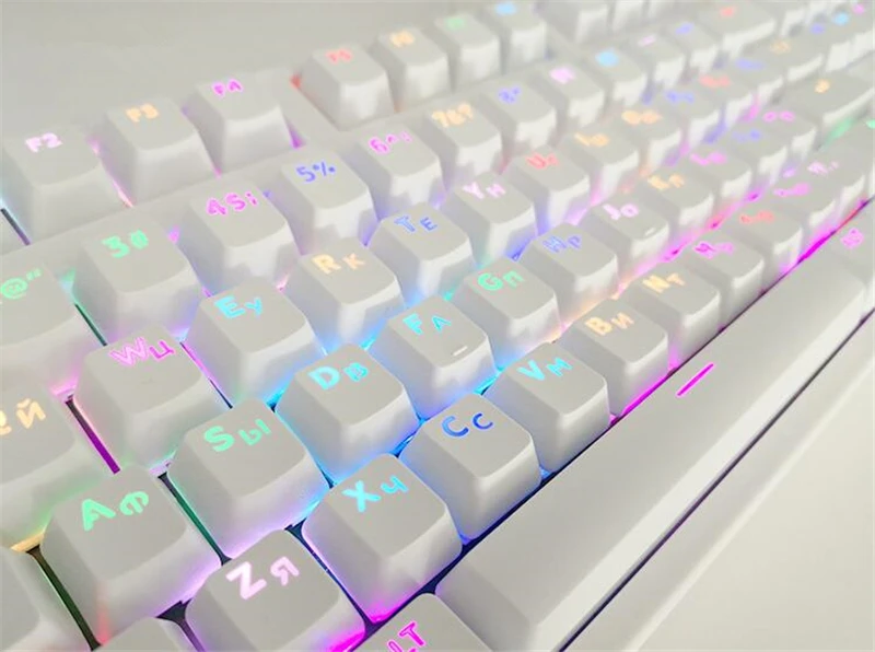 104 Keycaps Russian Translucent Backlight Keycaps For Cherry MX Keyboard Switch