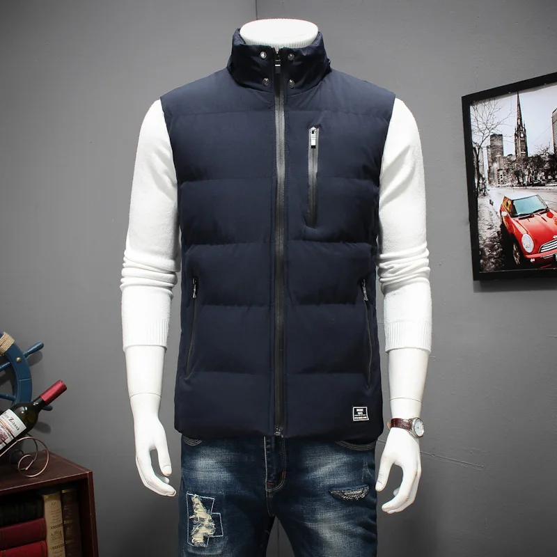 Мужской Хлопковый жилет размера плюс модная зимняя жилетка с капюшоном