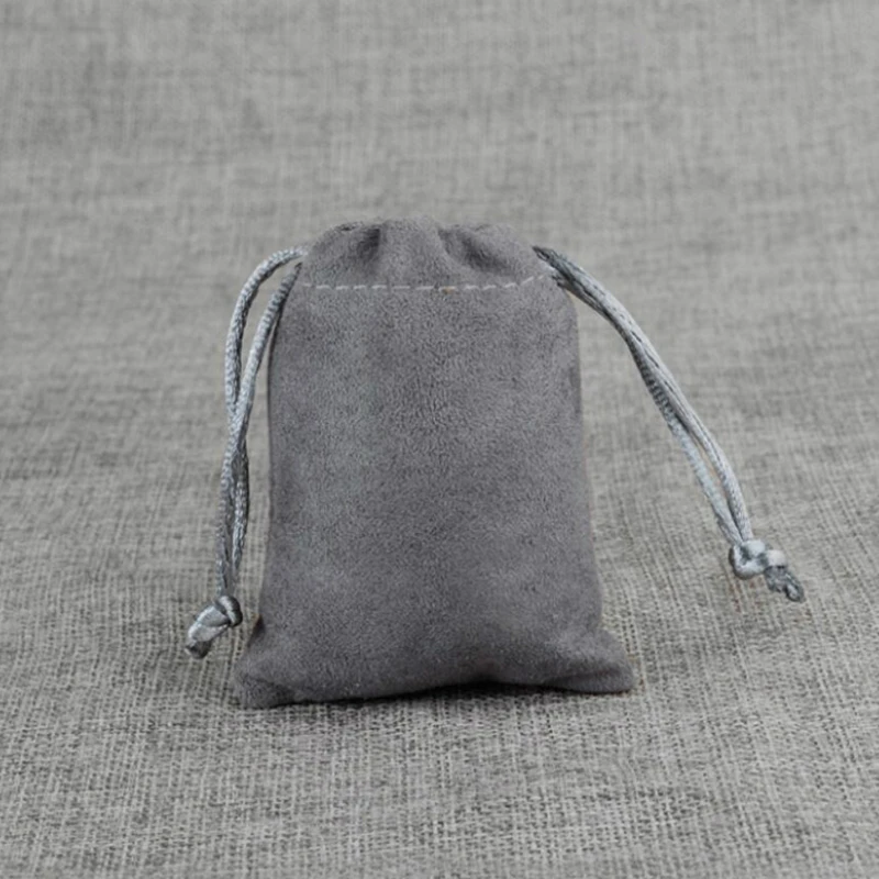 Замшевая бархатная сумка на шнурке мешочек для ювелирных изделий фланелевая