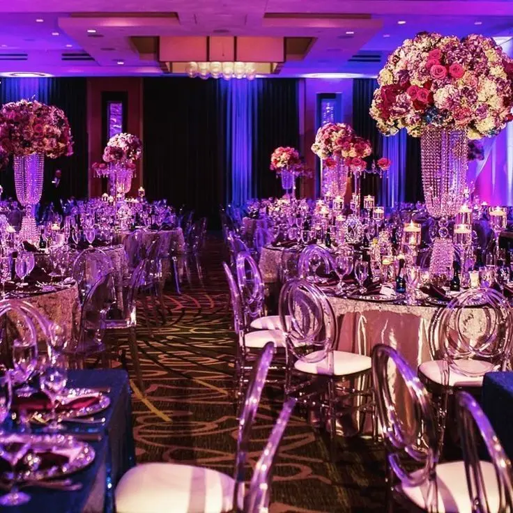 

Wedding Centerpiece Crystal Flower Vase with bead strands Party Decoration
