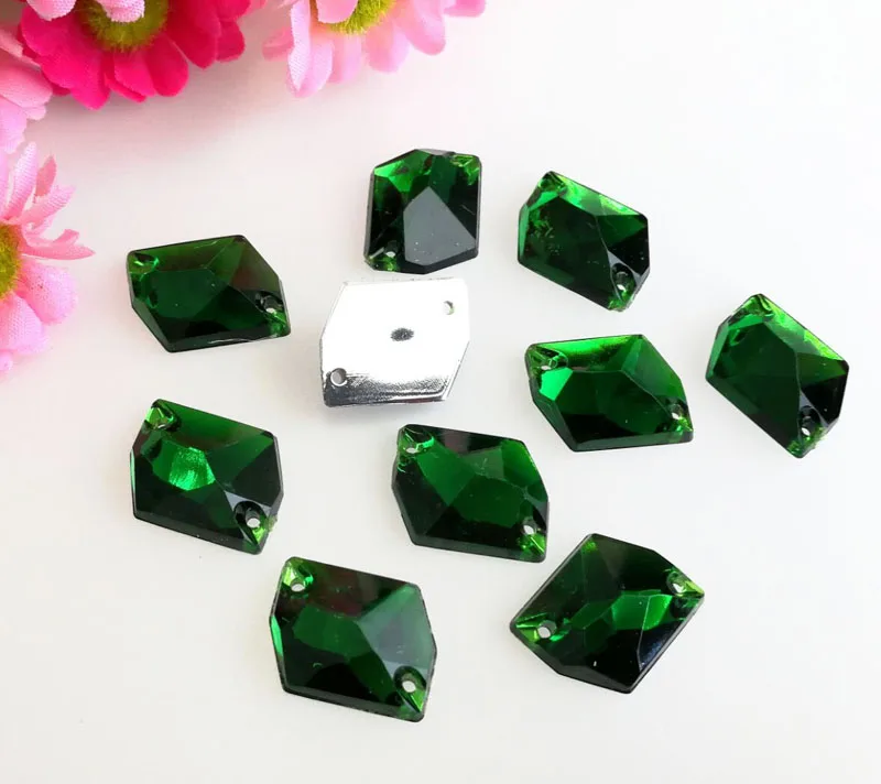 Акриловые стразы в форме льда для пришивания с двумя отверстиями аксессуары