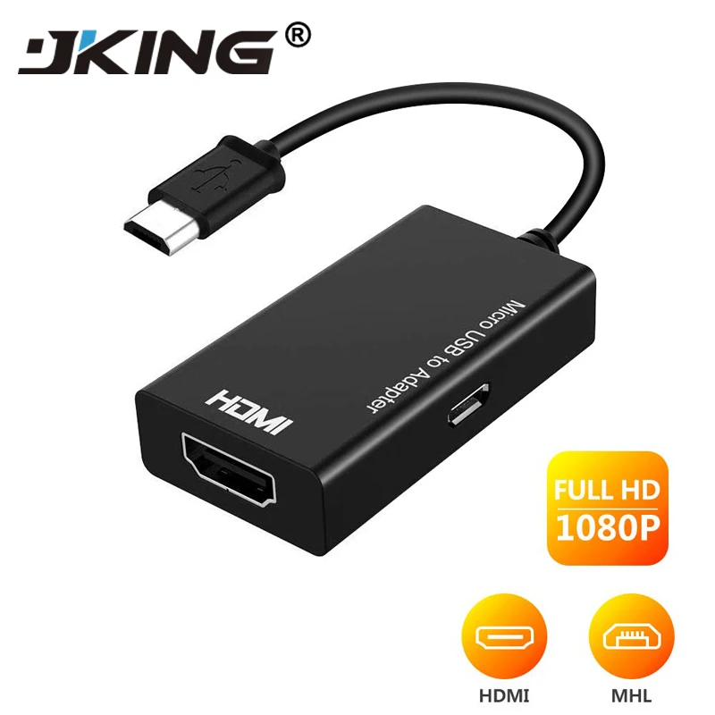 JKING Micro USB к HDMI 1080P HD аудио-видео кабель для HDTV конвертеры адаптеры для samsung huawei Android телефон планшет