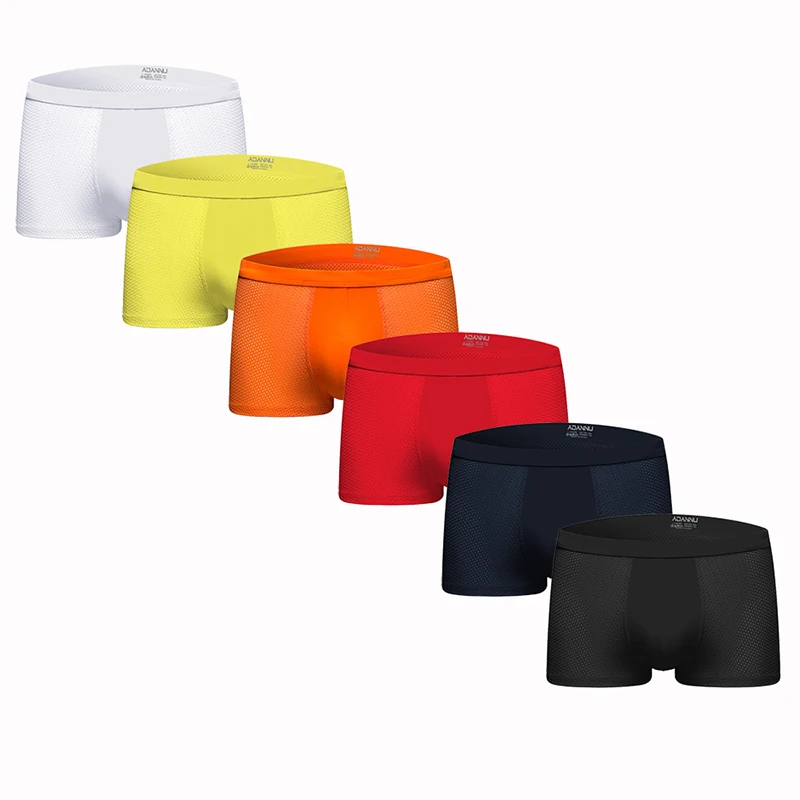 Мужское нижнее белье боксеры сексуальное Cueca Мужские дышащие мягкие трусы