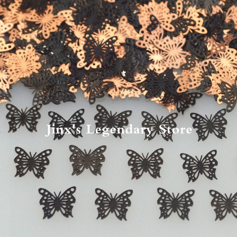 2018 черная бабочка дизайнерские украшения металлические наклейки на ногти из