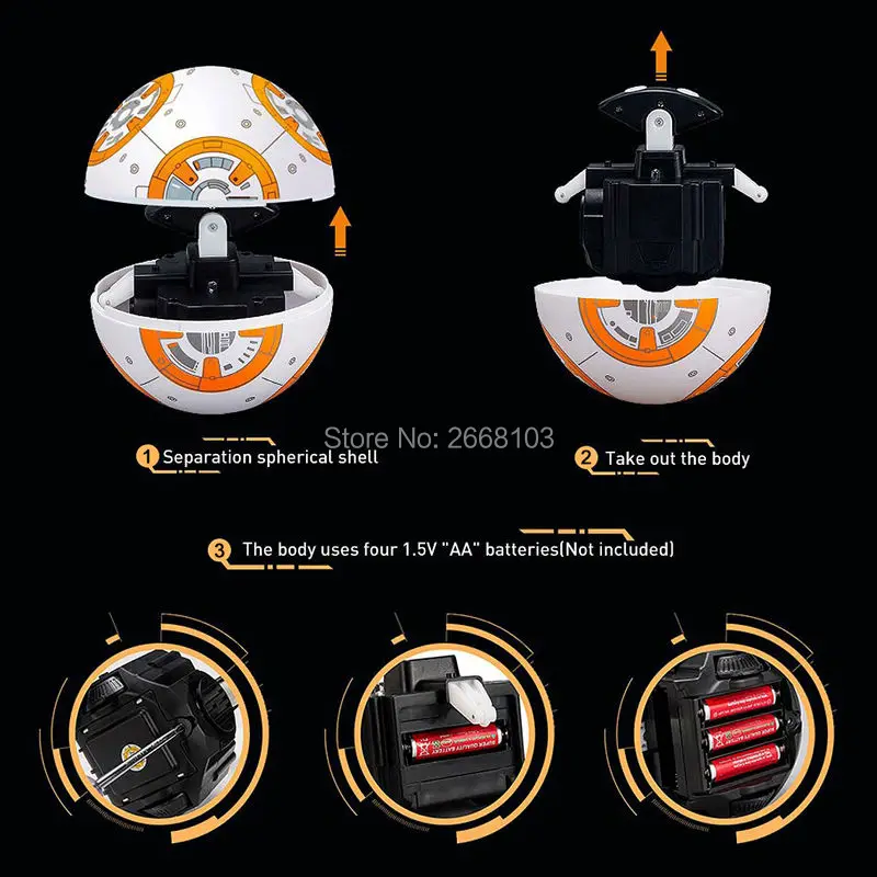 BB-8 Ball RC Upgrade Droid With Sound Music Version 2.4G Remote Control BB 8 Model Intelligent Robot Action Figure Children Toys | Игрушки и