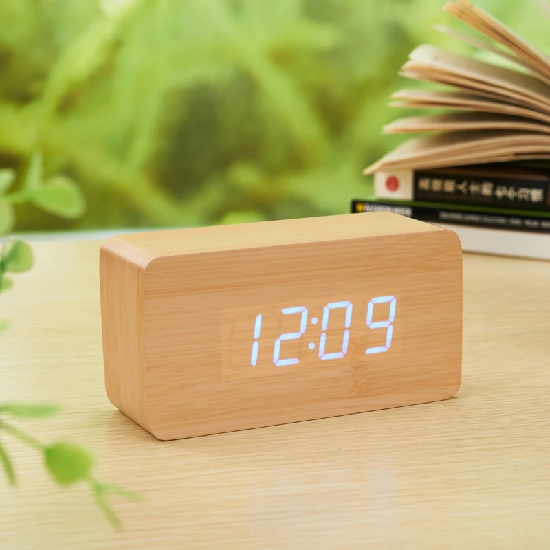 Бамбук и деревянный календарь цифровой термометр LEDclock для контроля
