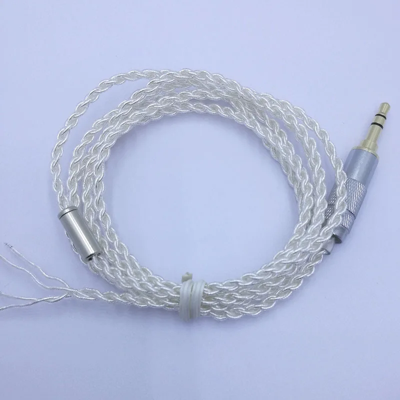 RY-c11 1,2 м DIY Замена кабеля 3,5 мм с серебряным покрытием Модернизированный проволока 4 многожильный провод кабель для ремонта Сделай Сам HIFI кабель для наушников