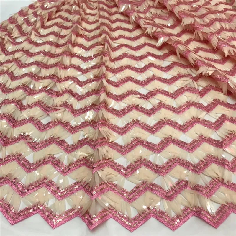 

High class shinning Sequence Lace Fabric 1AF257 Fancy pattern Fashion French net Lace for party 2019 mesh Lace Fabrics