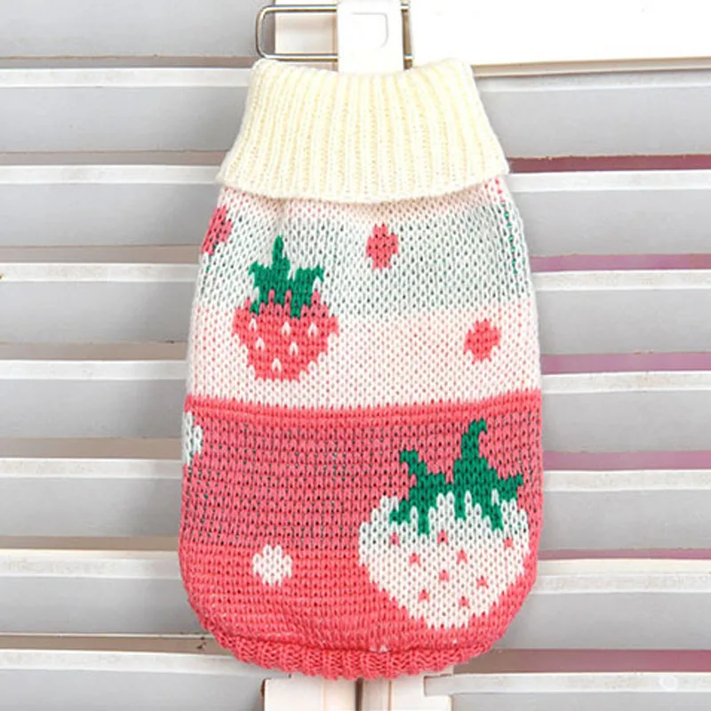 Повседневный вязаный свитер для собак теплая зимняя Шерстяная Одежда питомцев