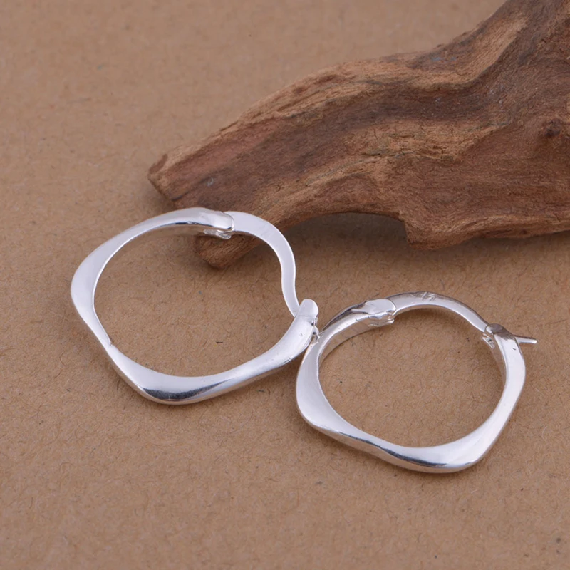 Женские классические серьги простой серебристый цвет модные украшения круглые |