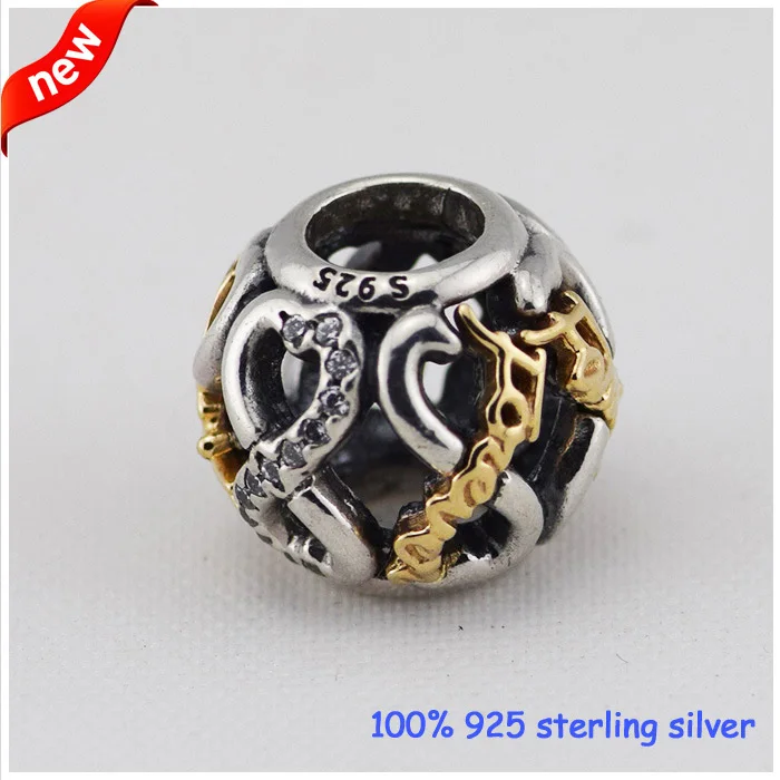 Подходят для браслетов Pandora ажурные серебряные бусины infinity летние стильные