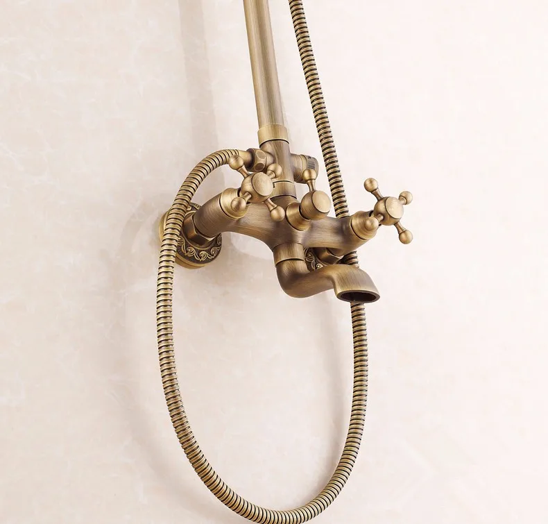 Дождевая система для ванной комнаты под старину двойная ручка античный