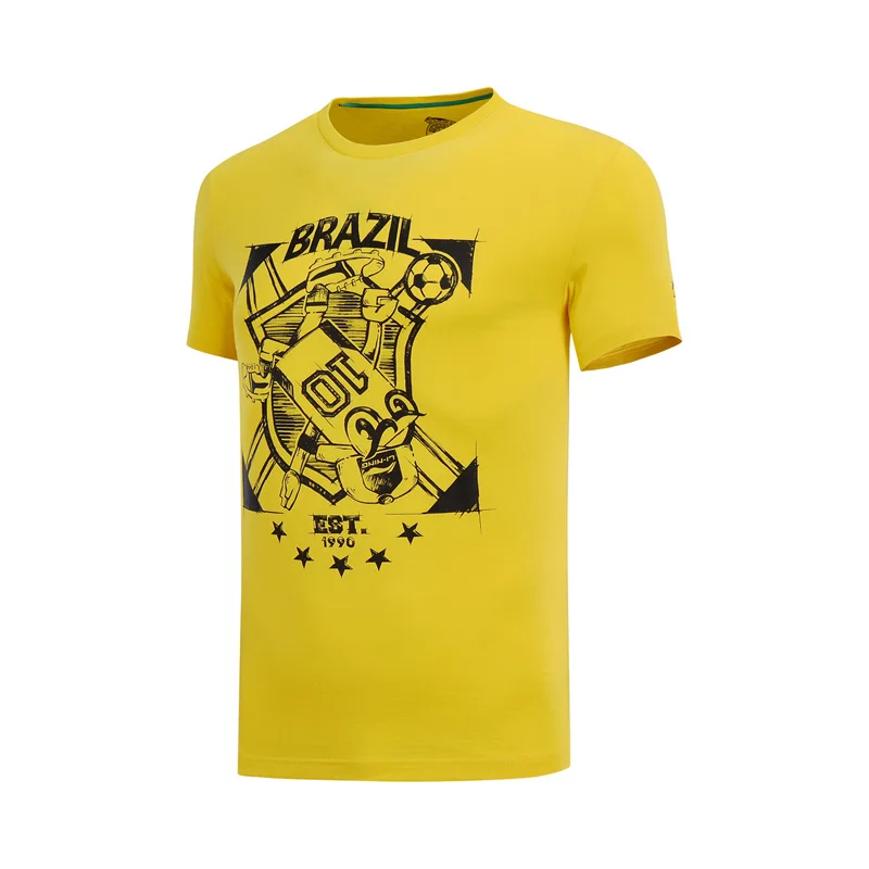 Li-Ning Мужская трендовая футболка из хлопка, Повседневная дышащая удобная спортивная футболка с подкладкой, топы AHSN183 MTS2774 - Цвет: AHSN183-1H