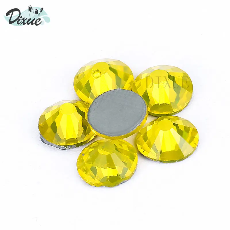 Исправление стразами стеклянные камни Маленькие светло-желтые стразы с плоской