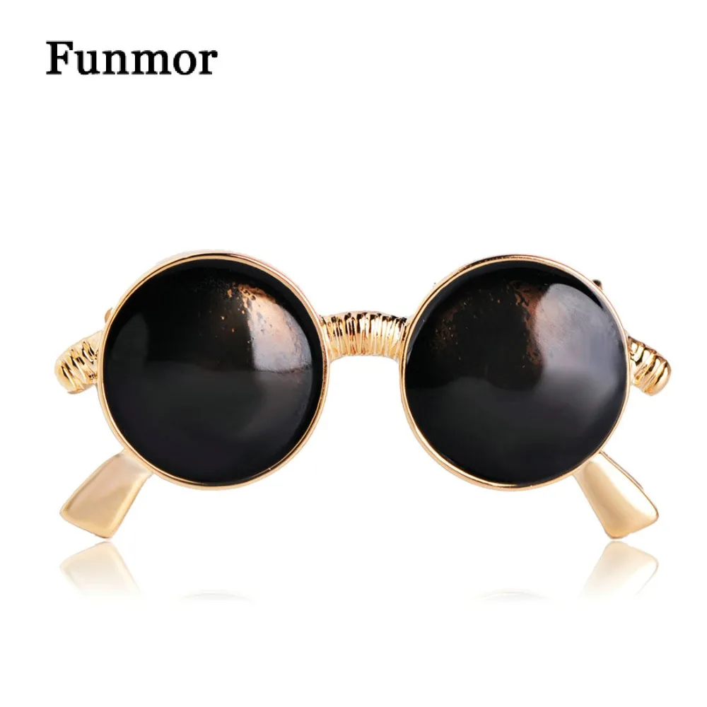 Женская и мужская эмалированная брошь FUNMOR черная брошка для солнцезащитных