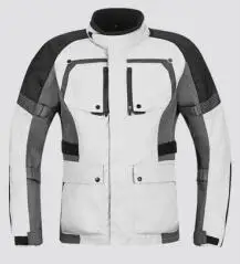 grey jacket Мото rcycle куртка мужская зимняя Обнаруживаемая Водонепроницаемая Куртка Светоотражающий, для мотокросса гоночные мото брюки костюм одежда защитное снаряжение - Цвет: grey jacket