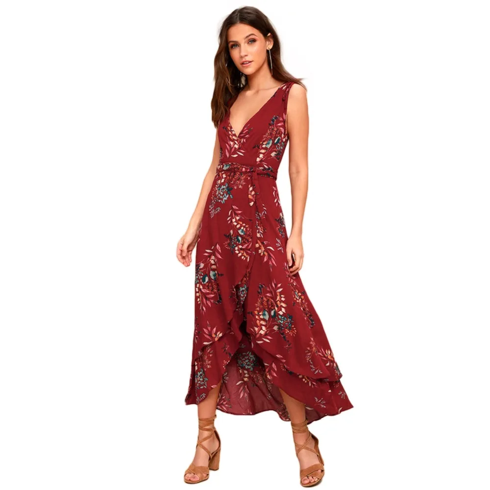 Модные женские летние простые пикантные boho V образным вырезом кружево с