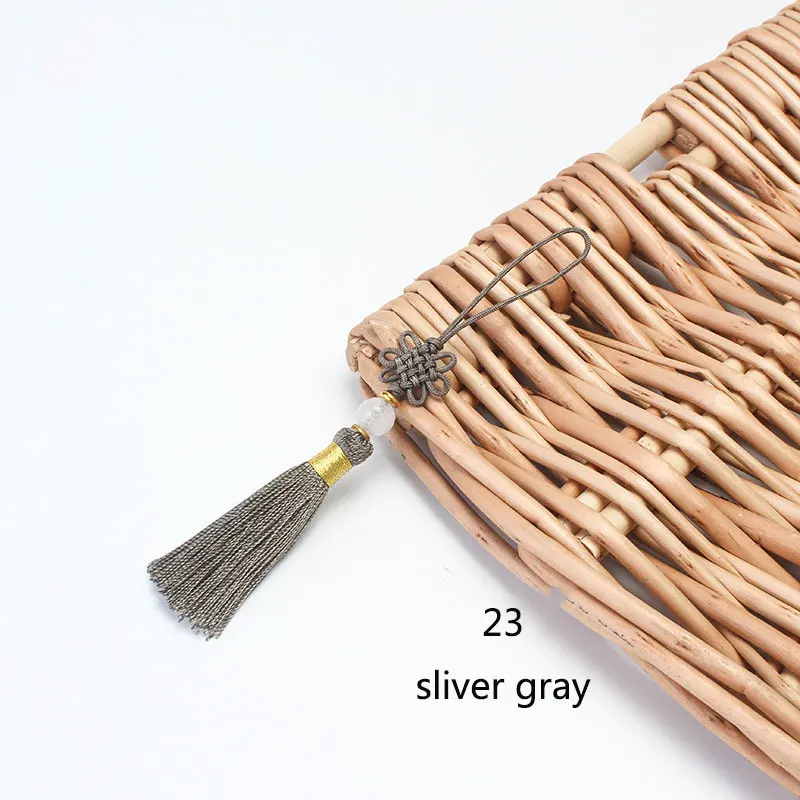 23 sliver gray 2 шт./партия кисточки Декоративные Шелковые DIY кисточка шелковая кисточка швейная ткань аксессуары бахрома отделка для DIY Закладка с кисточкой сумка Декор - Цвет: 23 sliver gray