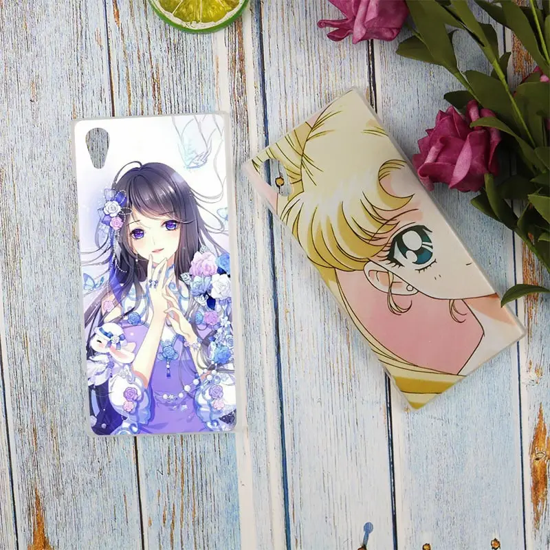 Прозрачный чехол kawaii для девушки из аниме Sony Xperia Z3 Z5 Premium M4 Aqua M5 X XA XA1 C4 C5 E4 E5 XZ XZ2 Compact