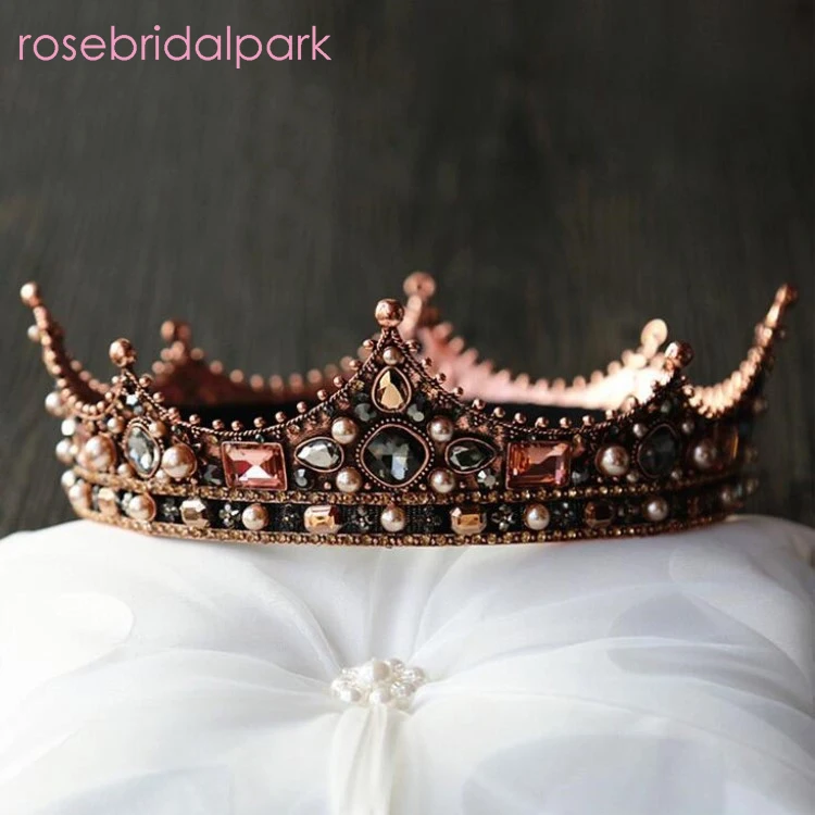 Rosebridalpark в винтажном стиле С украшением виде кристаллов круглый барочные тиары и