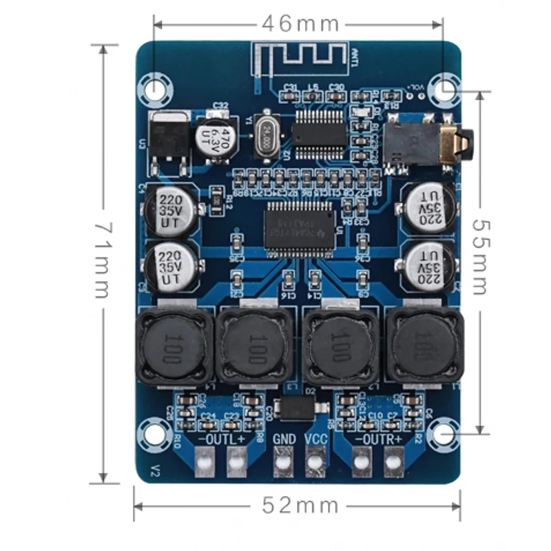 2*45 Вт TPA3118 стерео аудио Bluetooth цифровой усилитель мощности доска двухканальный Aux Класс D HIFI DIY Amplificador модуль