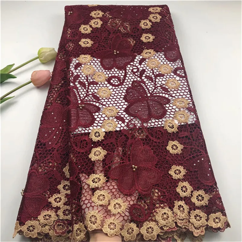 Белая африканская кружевная ткань 2019 Высококачественная французская