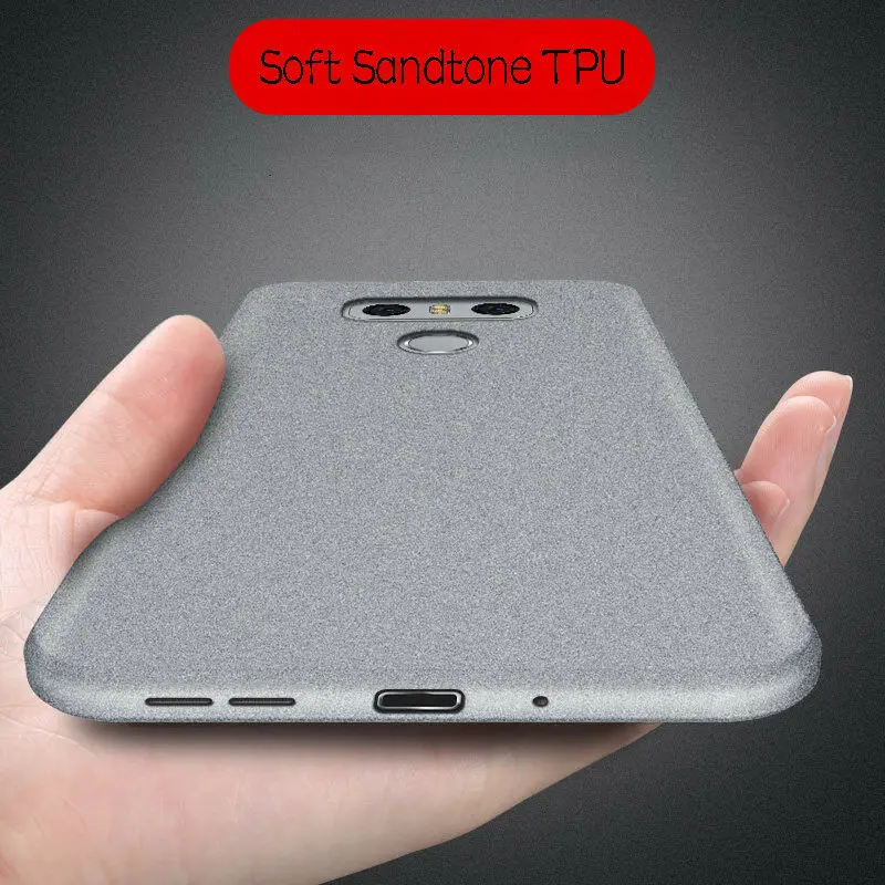 YISHANGOU Чехлы для LG G5 G6 G7/Q6 Q8 V30 V40, тонкий мягкий силиконовый чехол из ТПУ с песчаником, Матовый ультратонкий чехол из ТПУ с двумя камерами
