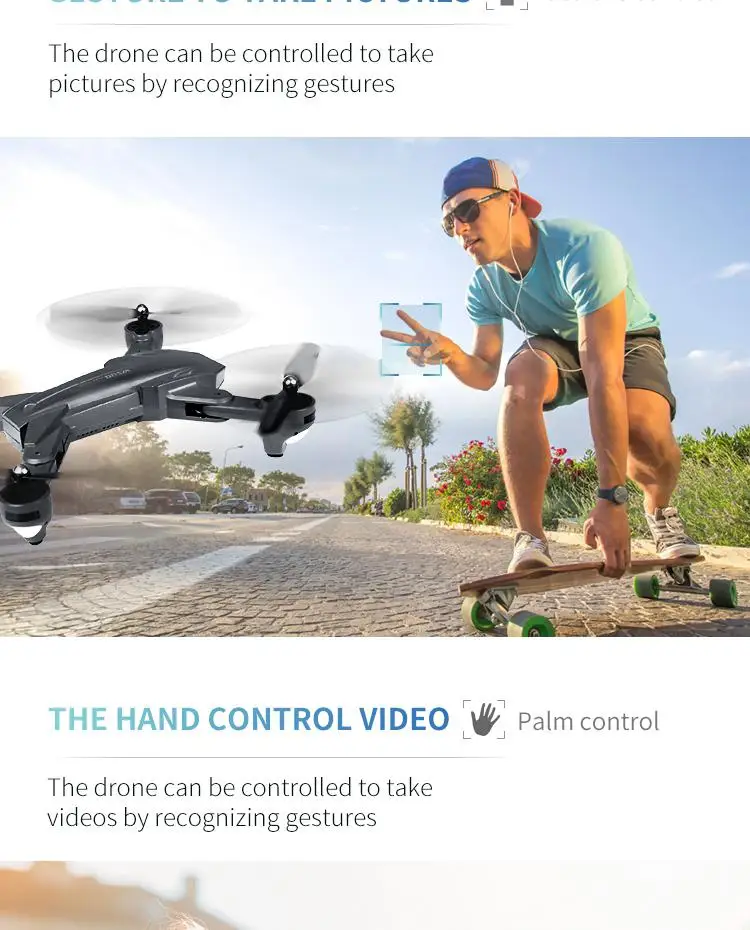 Visuo XS816 оптическое позиционирование потока 4K 720P Двойная камера Wifi FPV RC Дрон жестовая съемка селфи Дрон против XS809HW XS809S E58