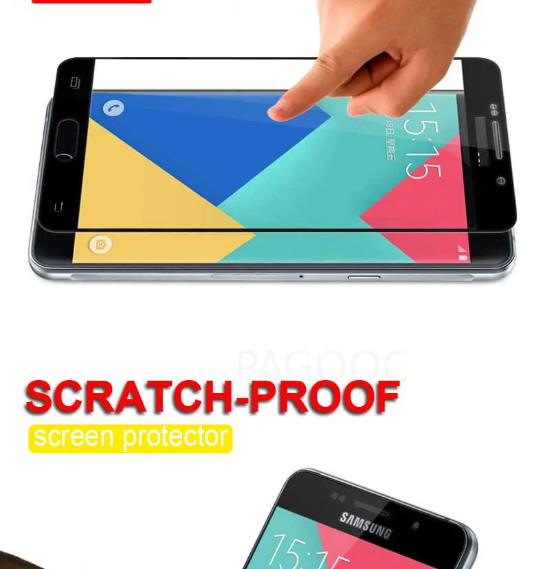 5D полное покрытие из закаленного стекла для samsung Galaxy J3 J5 J7 A3 A5 A7 Защитная пленка для экрана