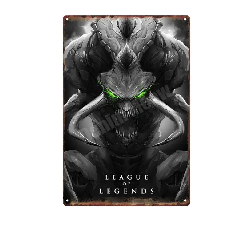 K League of Legends табличка винтажная металлическая жестяная вывеска Паб Бар Игровая комната декоративная тарелка Lee Sin живопись Настенная художественная Наклейка Декор N278 - Цвет: K