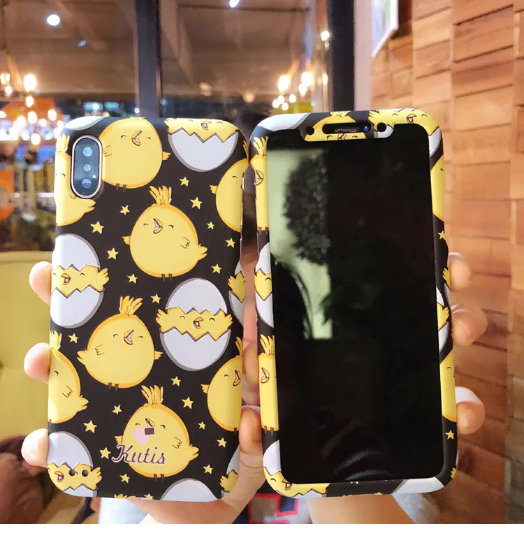 KH4 Чехол Totoro для iphone X 360, милый чехол с рисунком кота единорога для передней и задней панели iphone 8, 8 plus, 6, 6 S, 6S plus, 7, 7 plus, чехол с медведем - Цвет: KH4