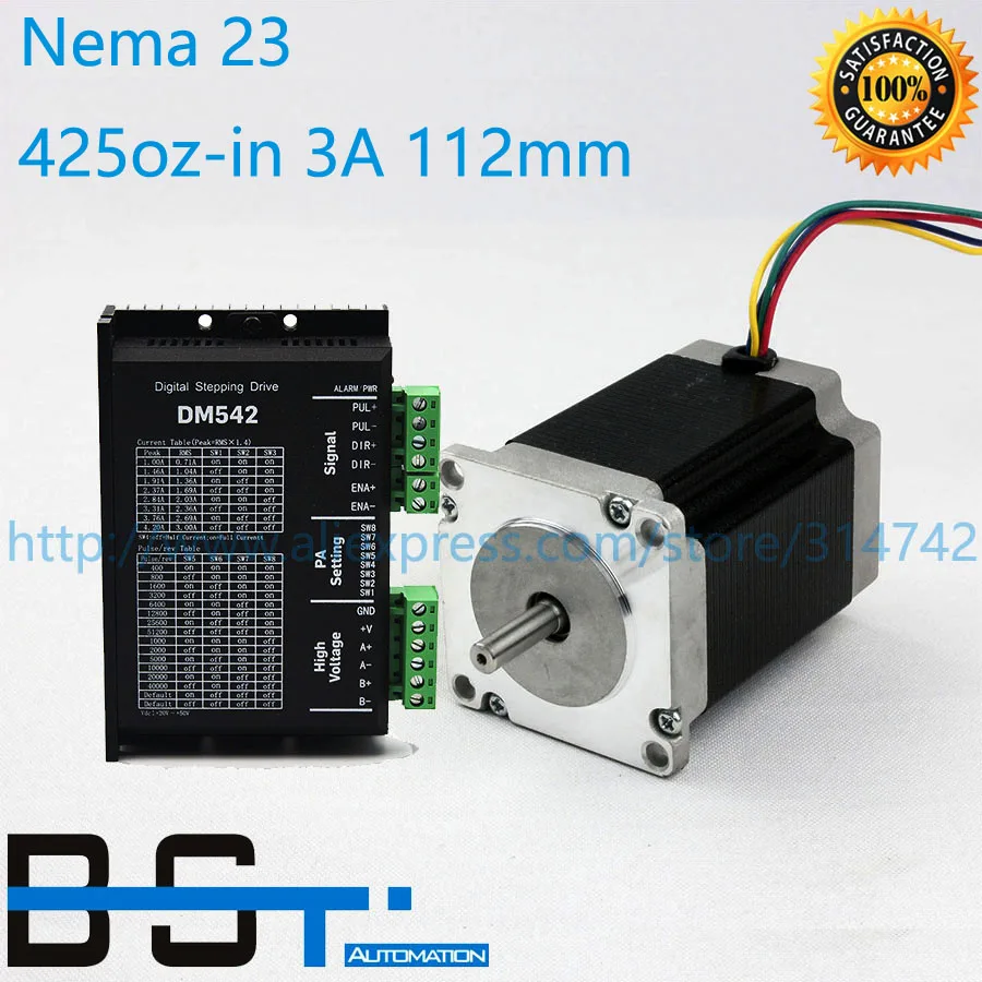Новый шаговый двигатель 4 LEAD Nema 23 112 мм 3A 425oz in 23HS2430 CE с шаговым драйвером Match DM542 для