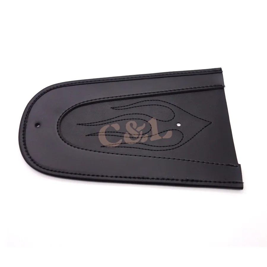 Мотоцикл черное пламя искусственная кожа равнина заднее крыло нагрудник для Harley