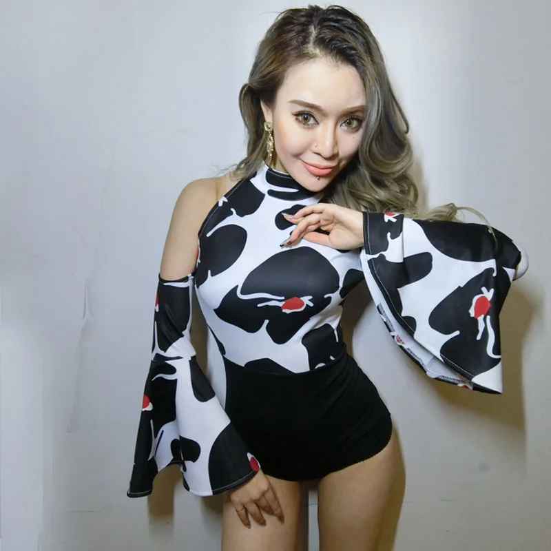 Черное боди джазовые танцевальные костюмы бар Dj танцоры сексуальный ночной клуб