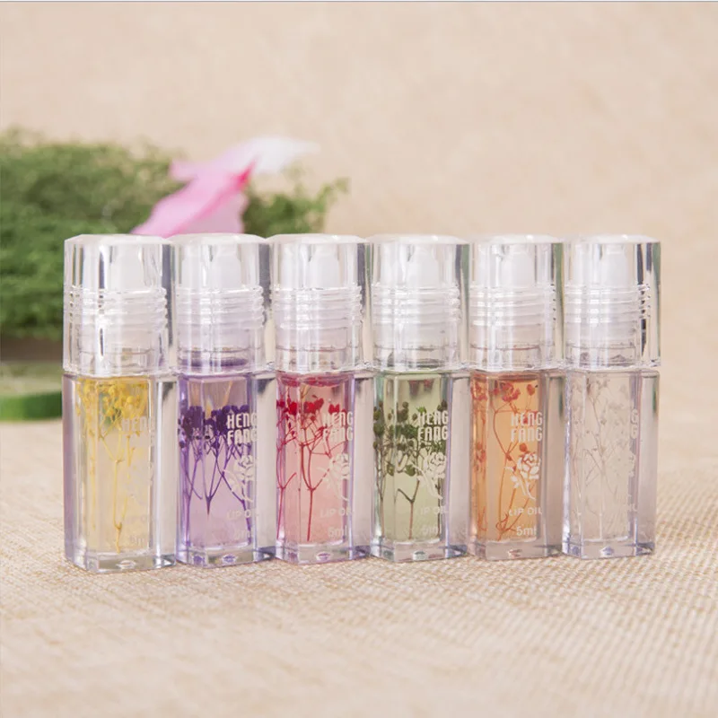 Hengfang 6PCS colorless ball flower moisturizing lip oil lasting anti-drying peeling balm film natural plant | Красота и здоровье