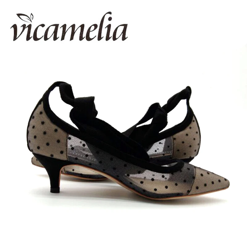 Vicamelia/модельные туфли на среднем каблуке с волнистым узором острым носком из