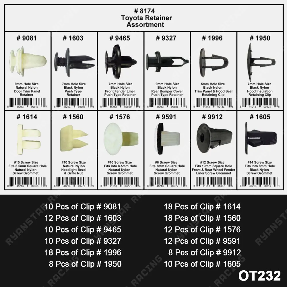 146pcs 415 730pcs автозажим для машин Универсальный бампер фиксированный зажим